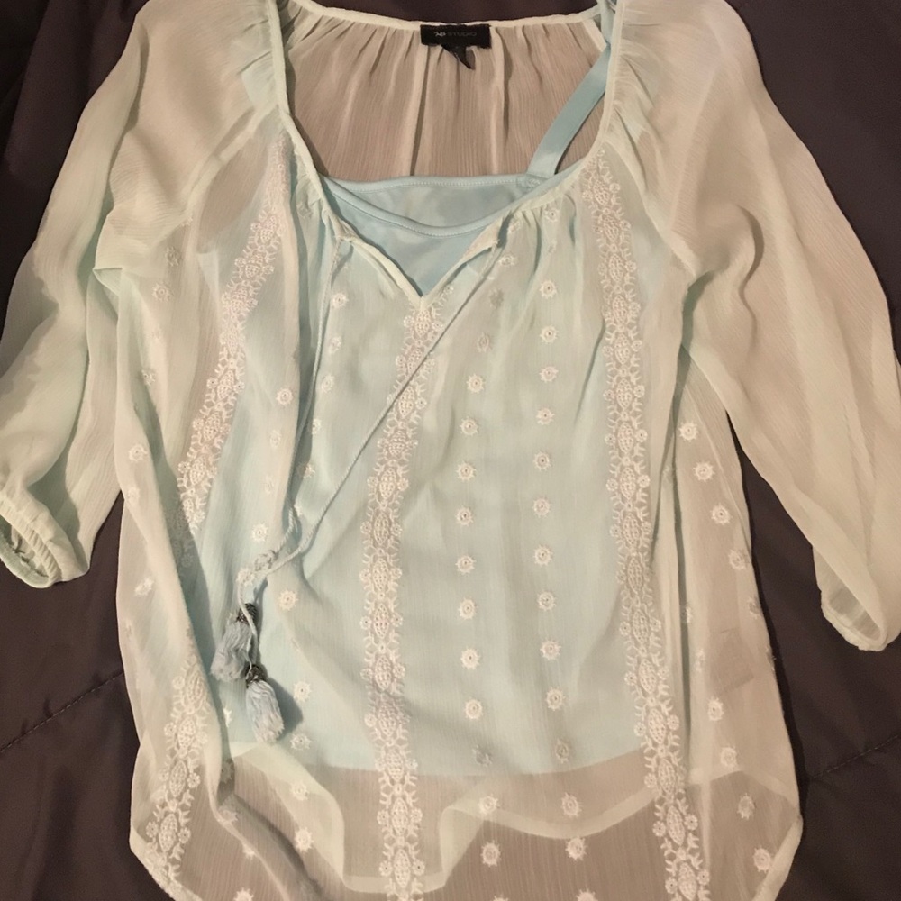 Minty blue/green top